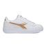 Sneakers bianche da ragazza con logo oro effetto laminato Diadora Game Step Gs Glossy, Brand, SKU s354000093, Immagine 0